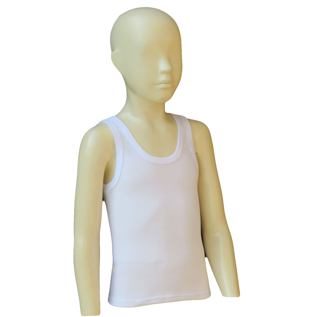 Camiseta de tirantes de niño en blanco
